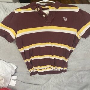 Abercrombie and fitch yellow white mahogany shirt - size L